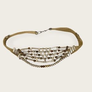 (C) Vintage Silver Tone Metal Belt Hook And Eye Closure One Size